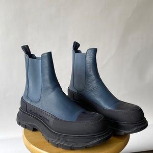 Navy Blue Alexander McQueen Boots